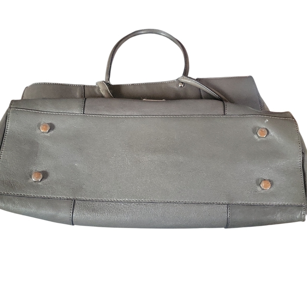 Rebecca Minkoff Large Saffiano Leather Silvertone Hardware Forest Green Tote Bag - Picture 8 of 10